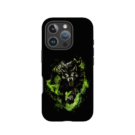 Magic Werewolf With Mystical Green Aura IPhone Cases