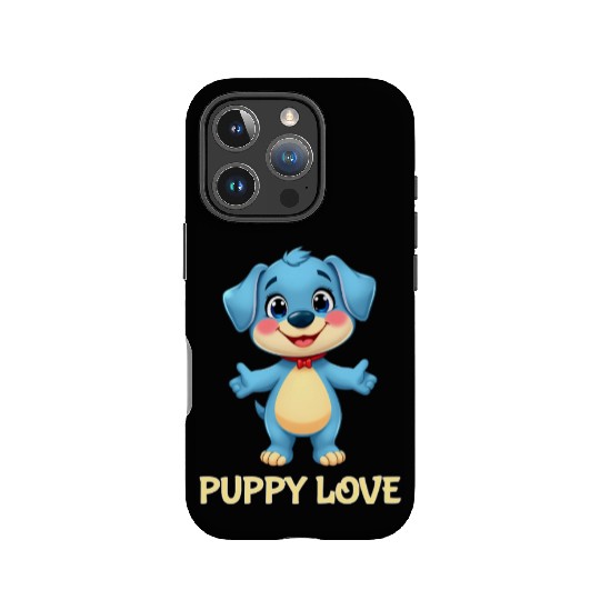 Blue Puppy Love Cartoon - Playful Pet Character IPhone Cases