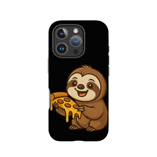 Cute sloth cartoon pizza pizza lovers fun IPhone Cases