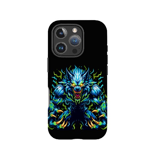 Neon Alpha Howler – Electric Werewolf Rage IPhone Cases