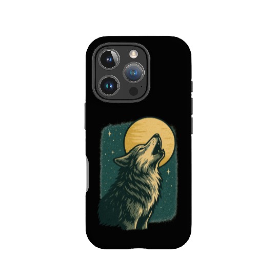Lone wolf howl at the moon IPhone Cases