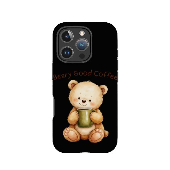 Beary Good Coffee - Cute Bear Cub & Cozy Brew IPhone Cases
