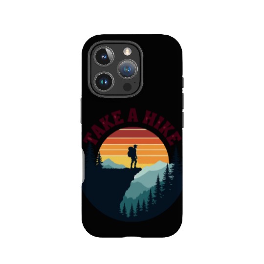 Take A Hike - Vintage Sunset Mountain Silhouette IPhone Cases