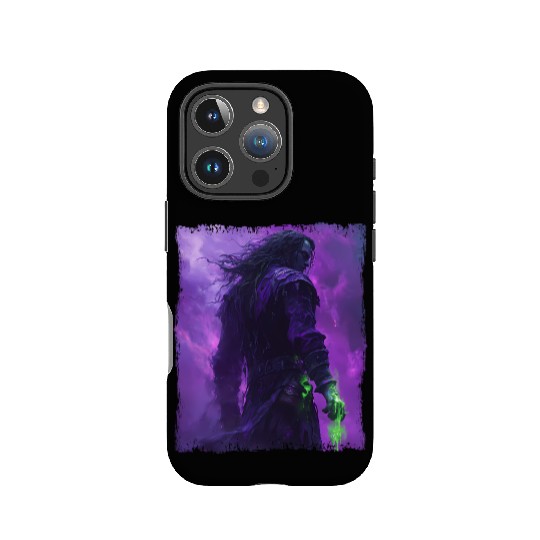 Dark Spell Warrior with Purple Mist Energy IPhone Cases