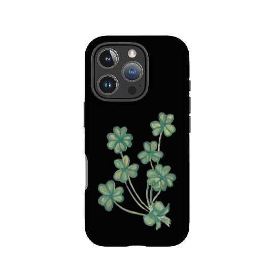A collection of green watercolor clovers IPhone Cases