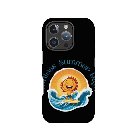 Cartoon Sun Surfing – Endless Summer Days. IPhone Cases