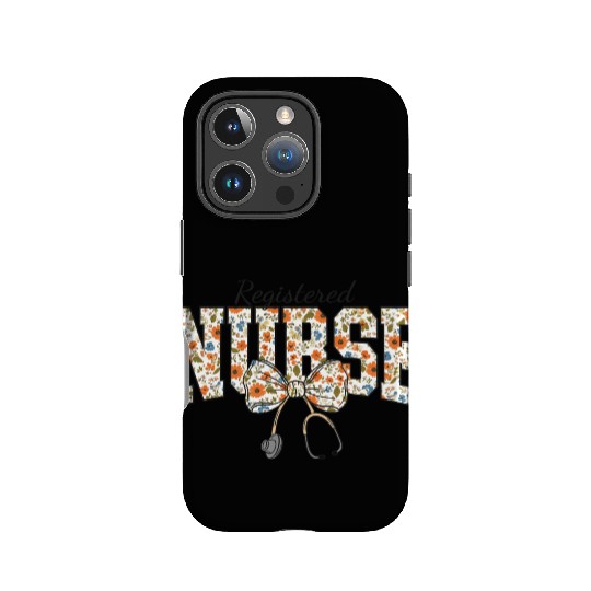 Registered Nurse Coquette Bow Floral IPhone Cases