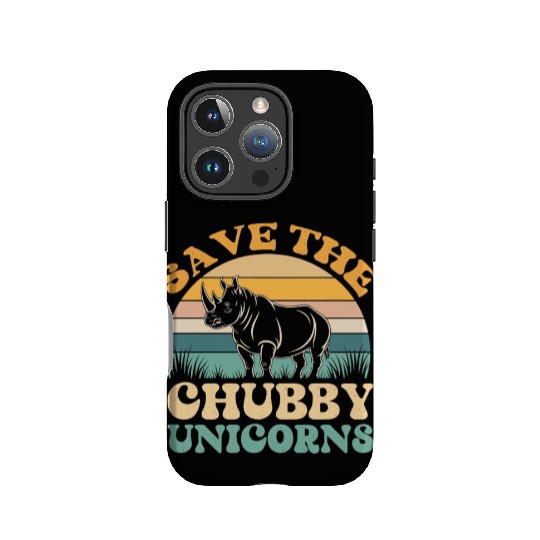 Save The Chubby Unicorns Vintage Funny Rhino IPhone Cases