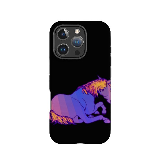 Purple Horse Lying Down, Hand Drawn, Bright Colors IPhone Cases