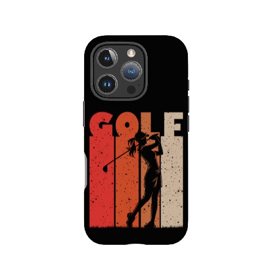 Golf Swing Silhouette on Sunset Palette IPhone Cases