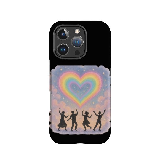 20250702 1417 Rainbow Heart Dance simple compos IPhone Cases