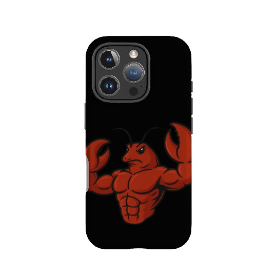 Crab lobster fitness workout cartoon strong biceps IPhone Cases