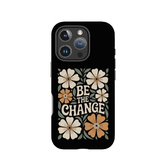 Be The Change Motivational Quote Floral Vintage IPhone Cases