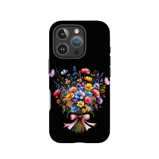 Flower Bouquet and Butterflies IPhone Cases