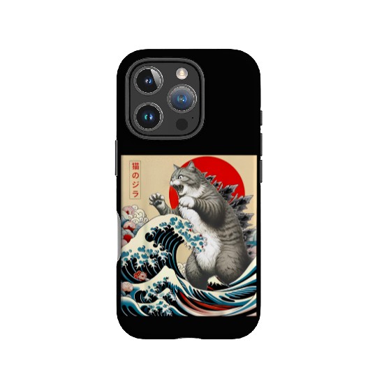Catzilla Cat Japanese Art Funny Cat IPhone Cases