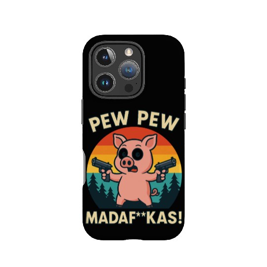 Pew Pew Pig with Guns IPhone Cases