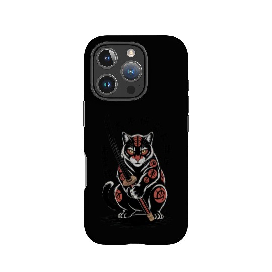 Mythical Japanese Warrior Cat Design IPhone Cases