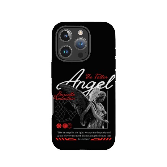 Serene Angel Statue with Dark Wings IPhone Cases
