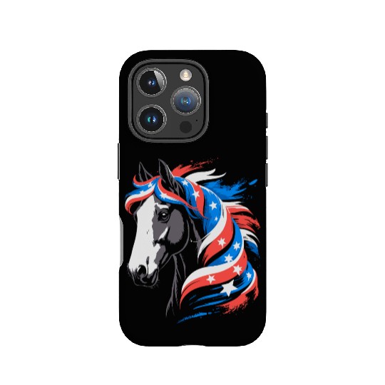 Patriotic Pony with Stars and Stripes Mane IPhone Cases