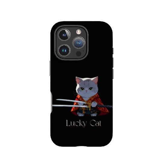 Mythic Warrior Cat with Swords IPhone Cases