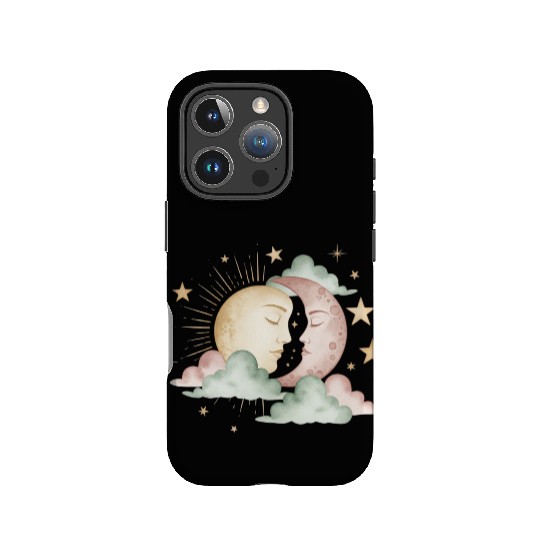 Sun & Moon Embrace IPhone Cases design
