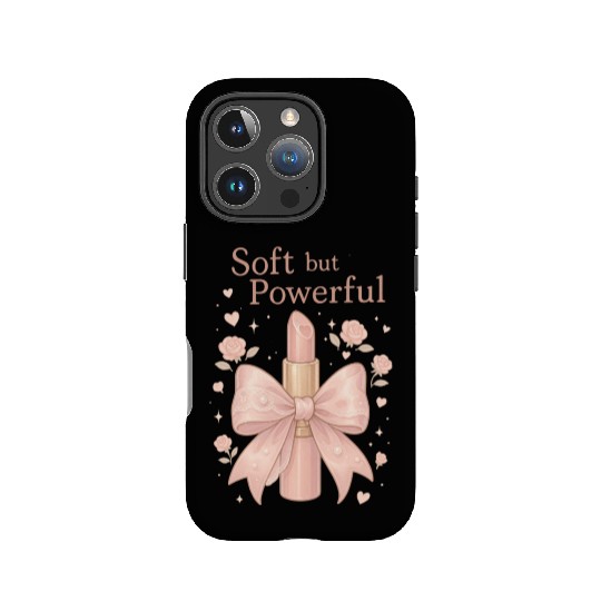 Empowering Lipstick with Soft Pink Bow IPhone Cases