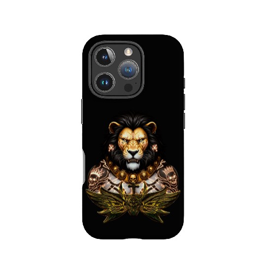 Majestic Lion Warrior Tattoo Design IPhone Cases