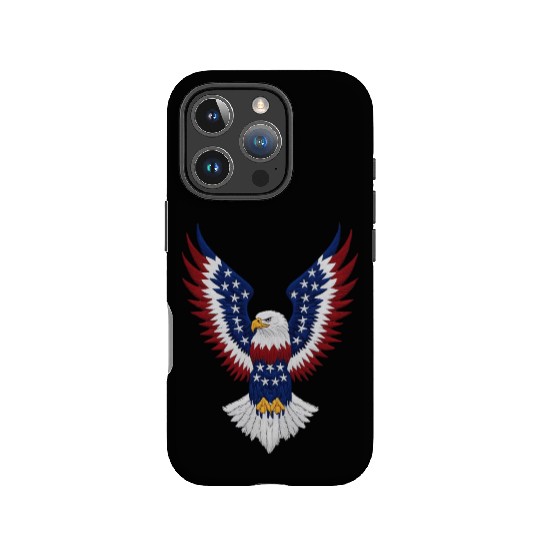 American Bald Eagle with USA Flag Wing Art Design IPhone Cases