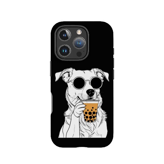 Chill Dog with Sunglasses and Bubble Tea IPhone Cases