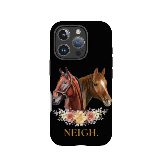 Elegant Horse Floral Neigh Funny Equestrian Art IPhone Cases