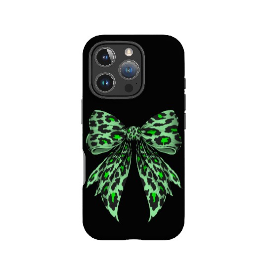 Coquette Bow Cheetah Animal Pattern Lime Green IPhone Cases