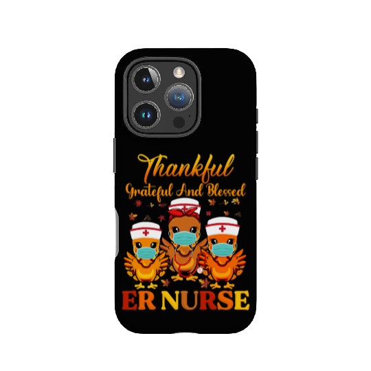 Thankful ER Nurse Chickadees Design IPhone Cases