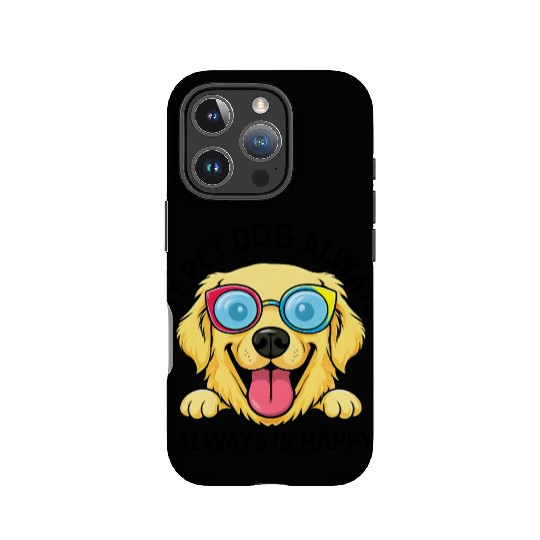 Joyful Dog with Sunglasses Illustration IPhone Cases