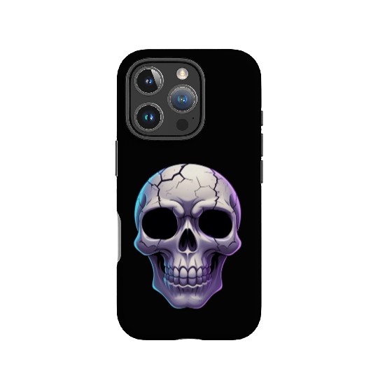 Cracked Midnight Skull Illustration IPhone Cases