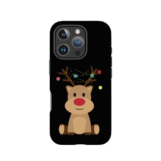 Festive Reindeer with String Lights IPhone Cases