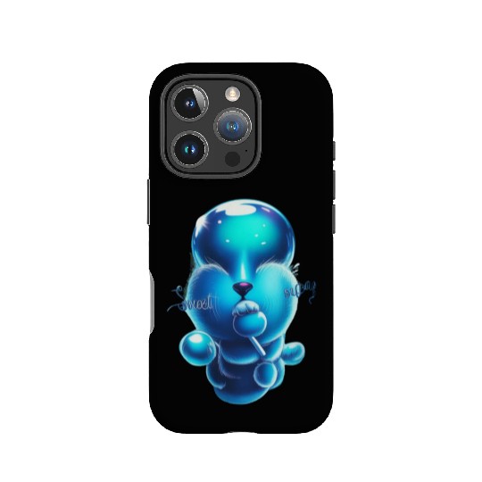 Whimsical Blue Bear with Lollipop IPhone Cases