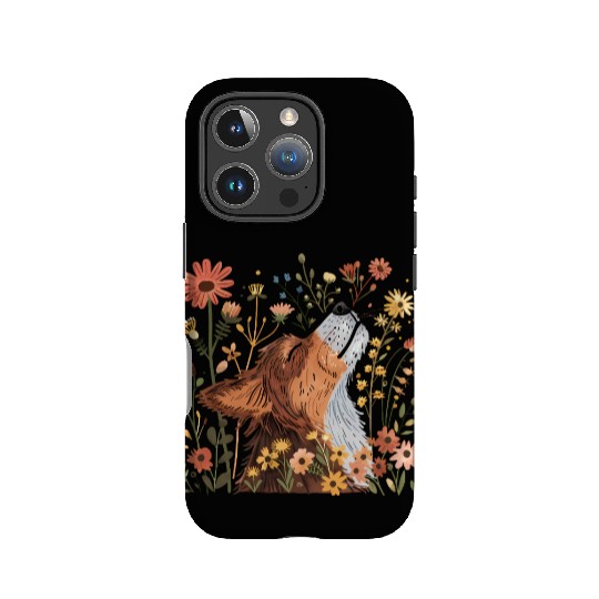 Serene Howling Wolf Amid Floral Bloom IPhone Cases