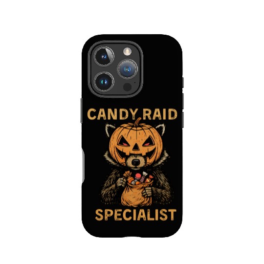 Candy Raid Specialist Halloween Raccoon Pumpkin IPhone Cases