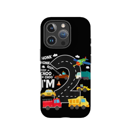 Kids Birthday 2 Traffic Vehicles Number Two Design IPhone Cases