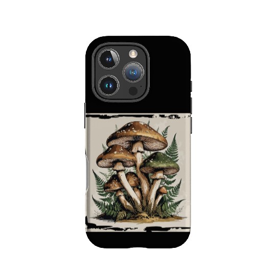 Mushroom Forest Botanical Illustration IPhone Cases