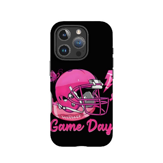 Game Day Pink American Football Tackle Breast IPhone Cases
