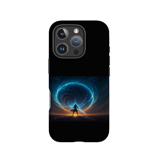 Epic Cosmic Warrior with Energy Vortex IPhone Cases