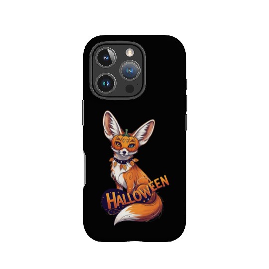 Enchanted Fox with Jack-o-Lantern Mask IPhone Cases