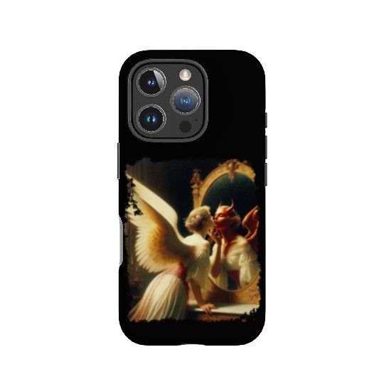 Inner Duality Angel Demon Mirror Renaissance IPhone Cases