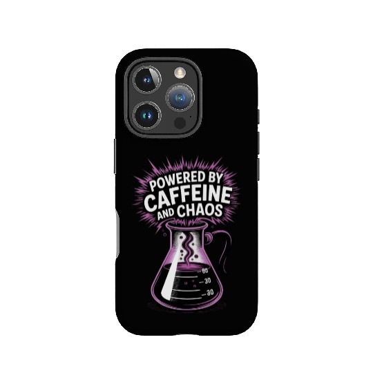 Powered by Caffeine and Chaos Funny Energy Quote IPhone Cases