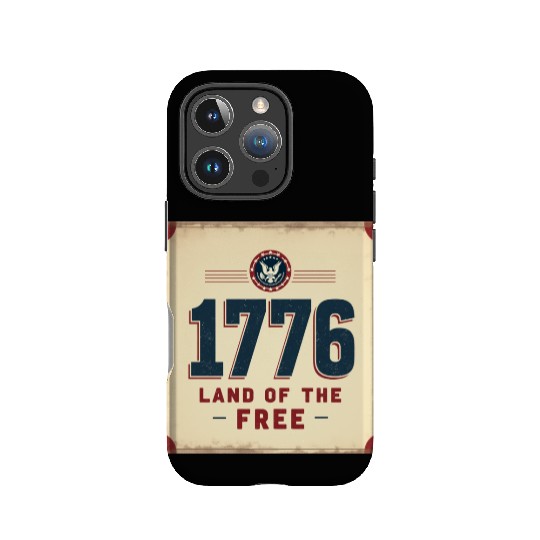 1776 Land of the Free Patriotic Emblem IPhone Cases