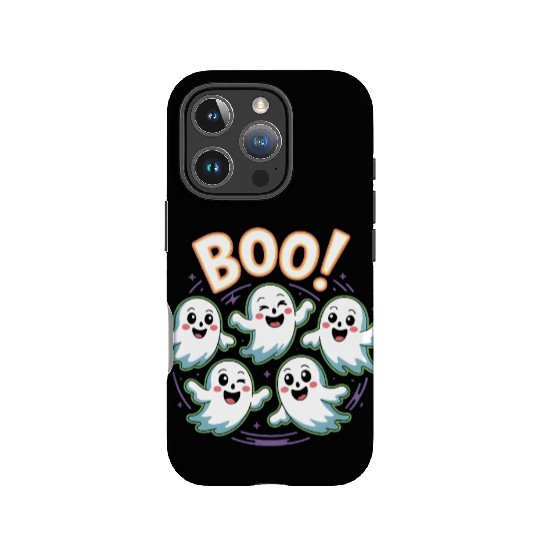 Playful Halloween Ghosts Illustration IPhone Cases