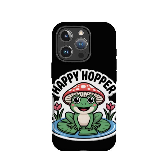 Cute "Happy Hopper" Frog Sticker Design IPhone Cases