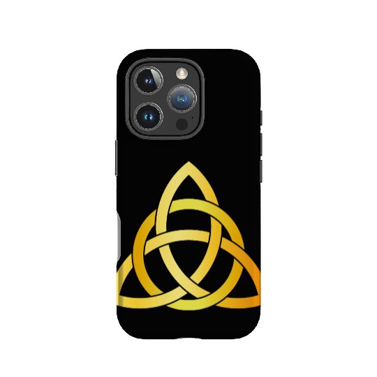 Original Triquetra circle celtic knot gold IPhone Cases