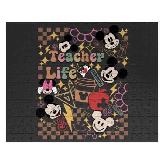 Disney Teacher Life  Jigsaw Puzzles, Mickey Teacher Jigsaw Puzzles, Teacher Appreciation Gift